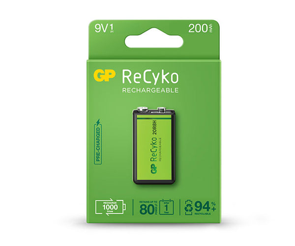 GP ReCyko battery 200mAh 9V (1 battery pack)