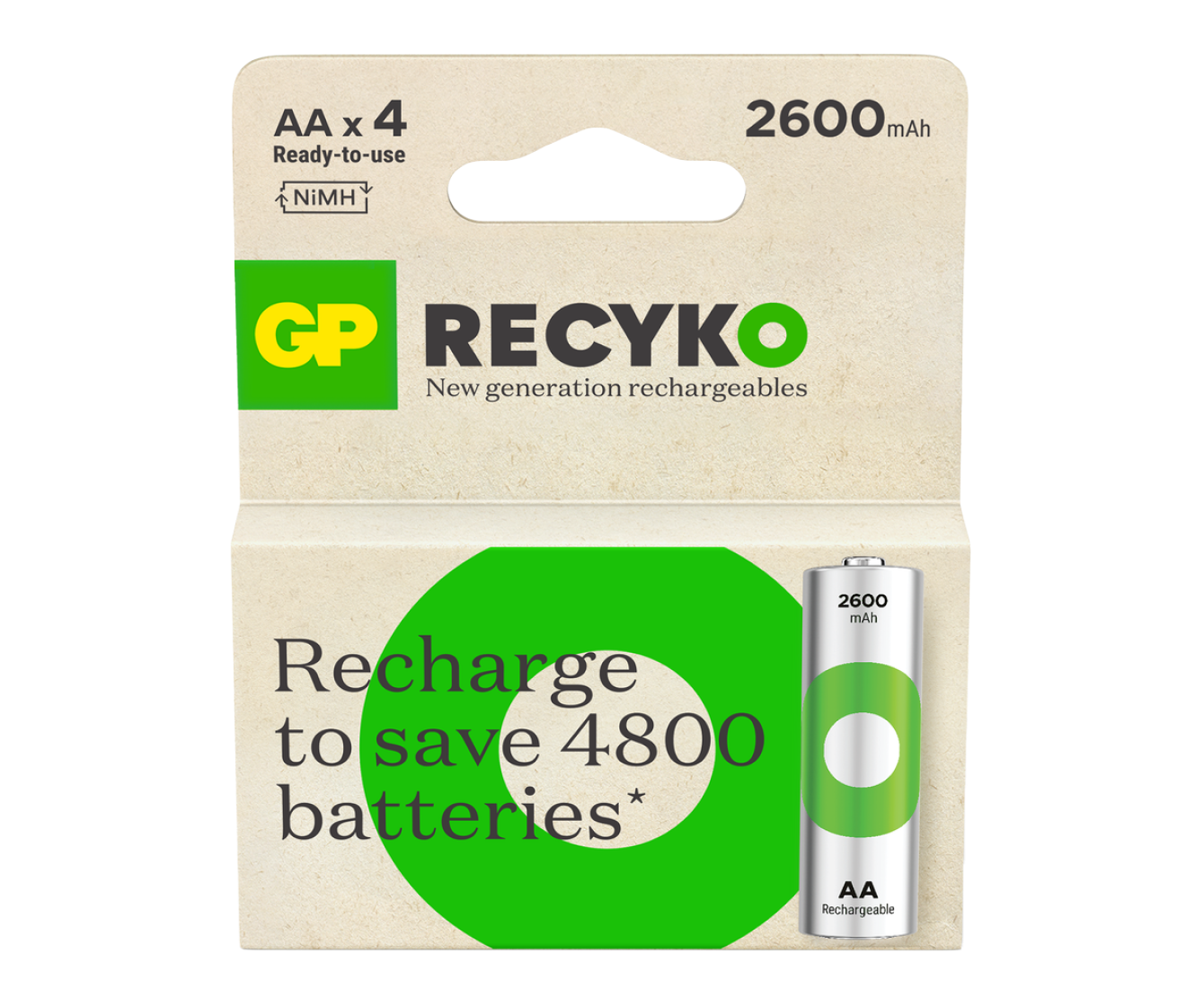 GP RECYKO AA oplaadbare batterijen
