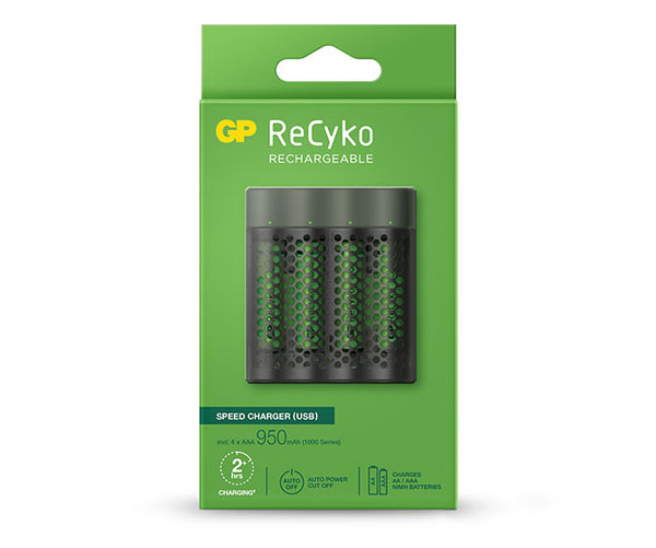 GP ReCyko Speed Charger (USB) M451 4-slot NiMH with 4 x AAA 950mAh (1000 Series)NiMH Batteries