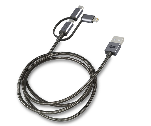 3-in-1 USB-C, Lightning & Micro-USB Cable CB19 1M