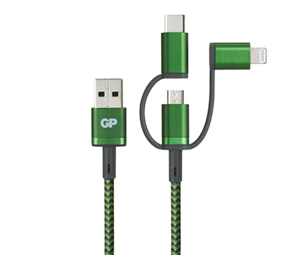 3-in-1 USB-C, Lightning & Micro-USB Cable CY1A 1M