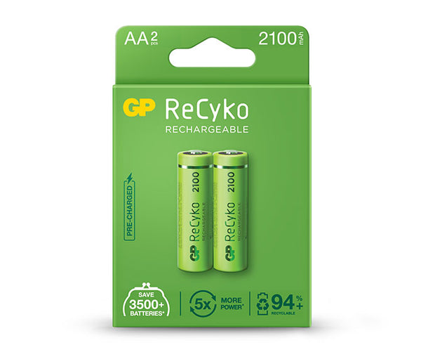 GP ReCyko battery 2100mAh AA (2 battery pack)