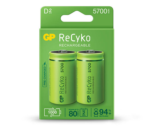 GP ReCyko battery 5700mAh D (2 battery pack)