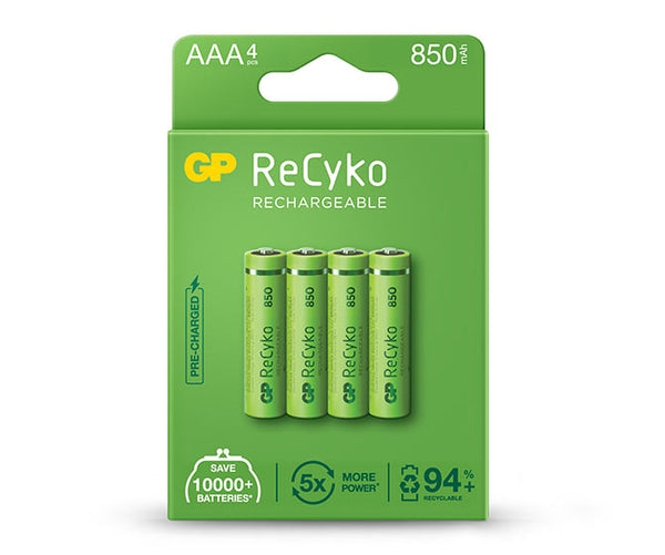 GP ReCyko battery 850mAh AAA (4 battery pack)