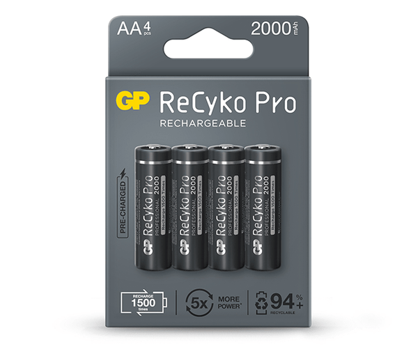 Pack de 4 piles rechargeables AA GP Batteries ReCyko (2600mAh)