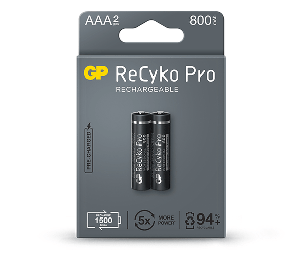 GP ReCyko Pro battery 800mAh AAA (2 battery pack)