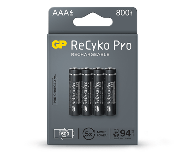 GP ReCyko Pro battery 800mAh AAA (4 battery pack)
