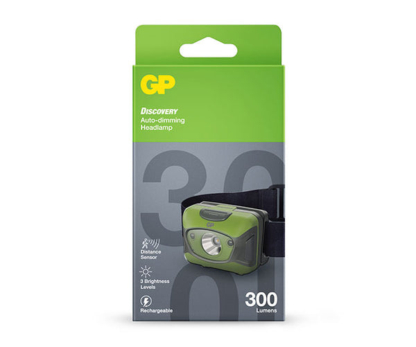 GP DISCOVERY Everyday Auto-Dimming Headlamp CHR41 (Rechargeable with Distance Sensors)