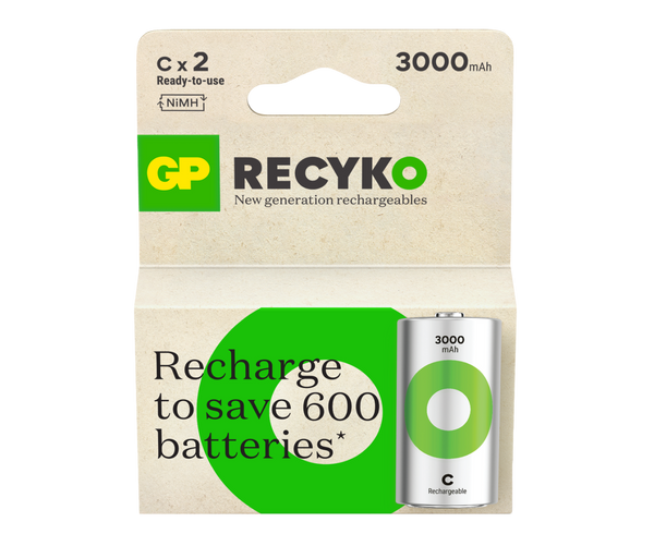 GP RECYKO C oplaadbare batterijen 3000mah – 2 stuks