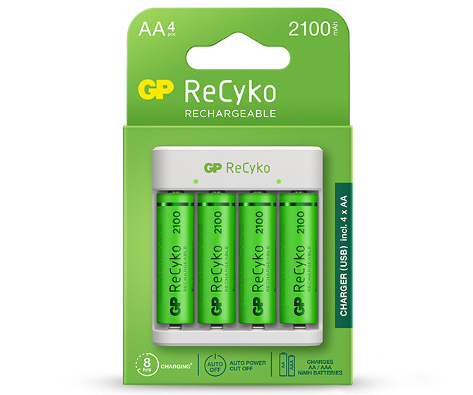 GP ReCyko Everyday Chargeur B421 (USB), incl. 4x piles AA 2100mAh NiMH