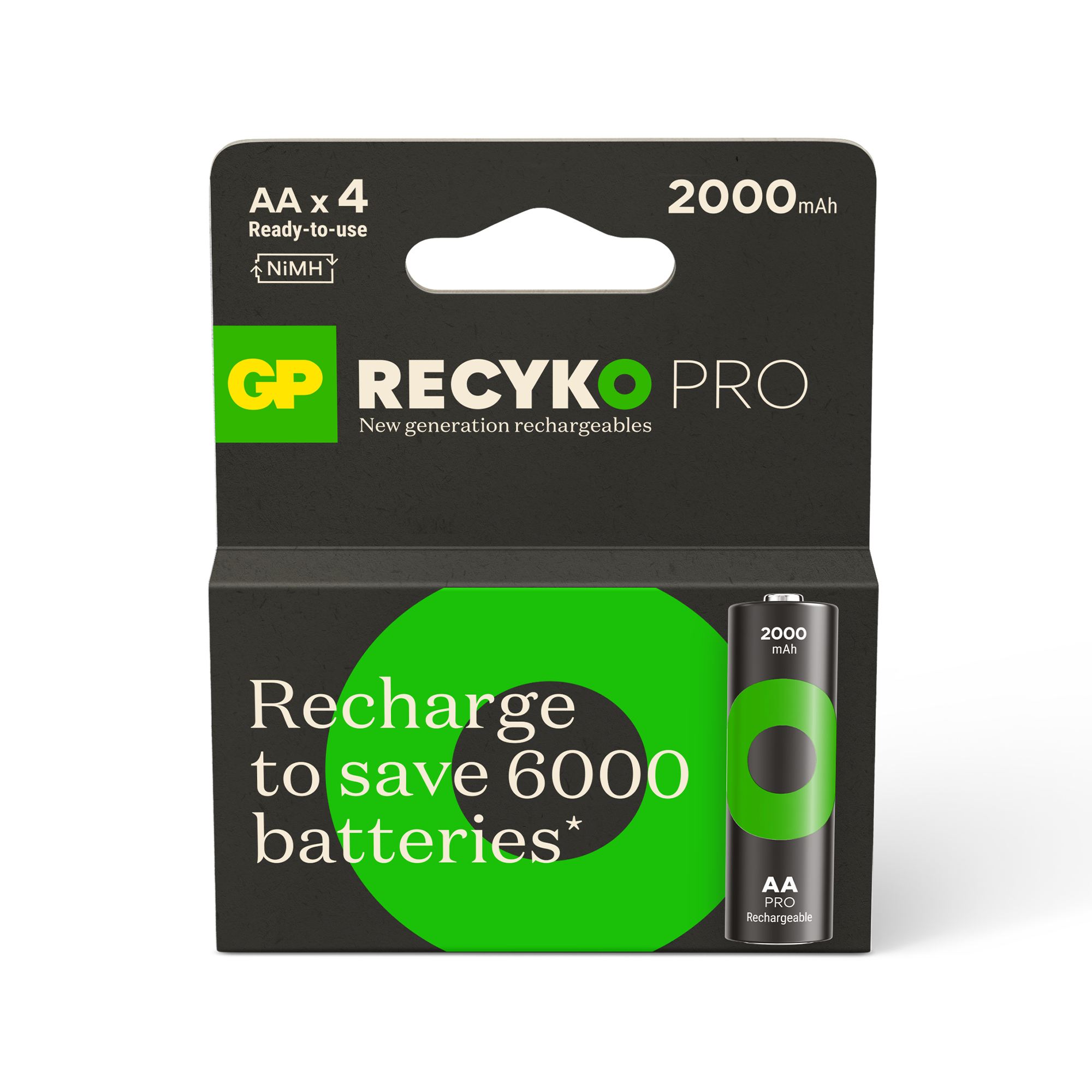 GP RECYKO Pro NiMH 2000mAh AA-Akku 4's